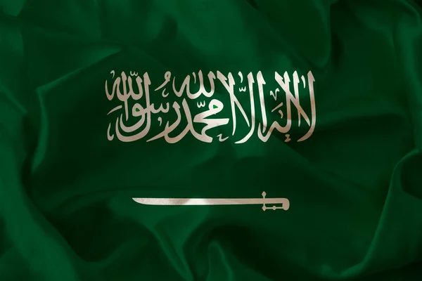 Foto Hermosa Bandera Nacional Color Del Estado Moderno Arabia Saudita —  Fotos de Stock