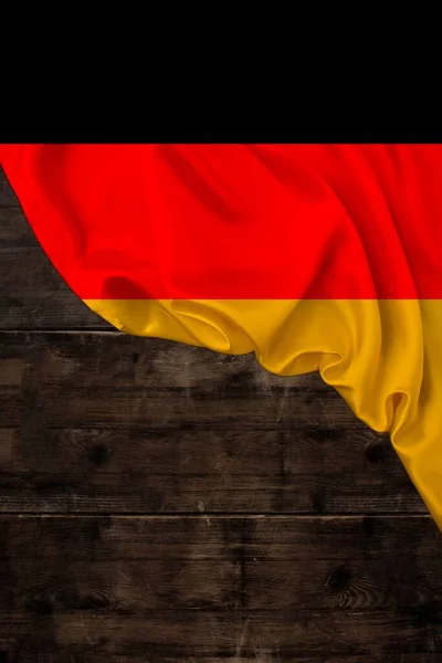 Bandera Nacional Color Vertical Del Estado Moderno Alemania Sobre Seda — Foto de Stock