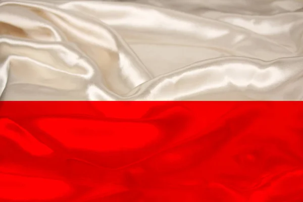 Bela Foto Bandeira Nacional Colorida Estado Moderno Polônia Tecido Textural — Fotografia de Stock