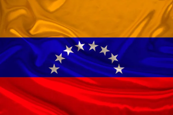 Modern Venezuela Nın Güzel Renkli Bayrağının Dokulu Kumaş Turizm Göç — Stok fotoğraf