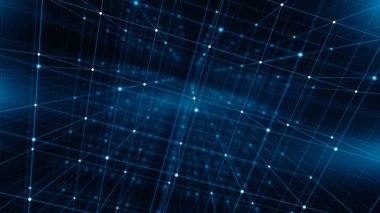 Ağ Kavramı, internet iletişimi, Büyük Veri - Teknoloji arka plan - 3d illüstrasyon