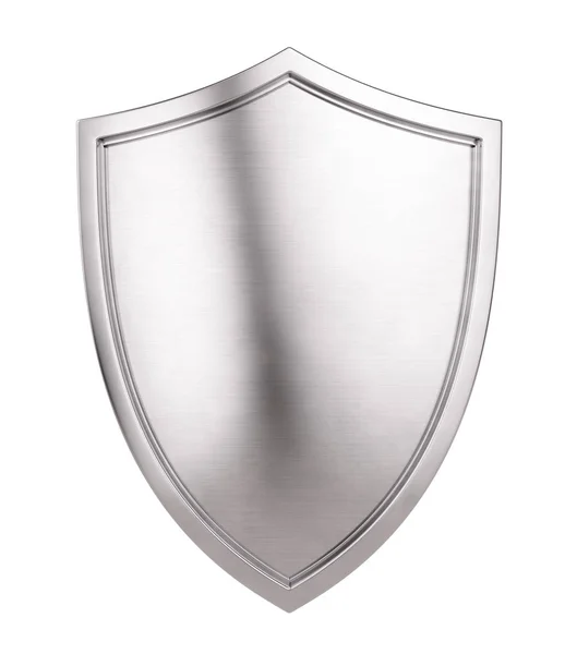 Icono de Escudo de Metal aislado sobre fondo blanco. ilustración 3d — Foto de Stock