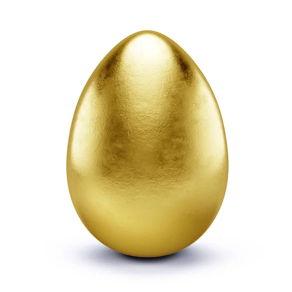 Uovo d'oro isolato su bianco - rendering 3d — Foto Stock