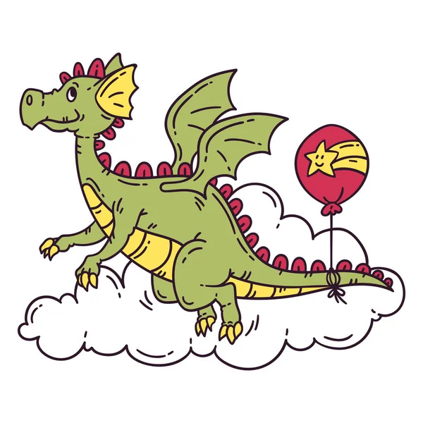Létající drak s balónem. — Stock fotografie