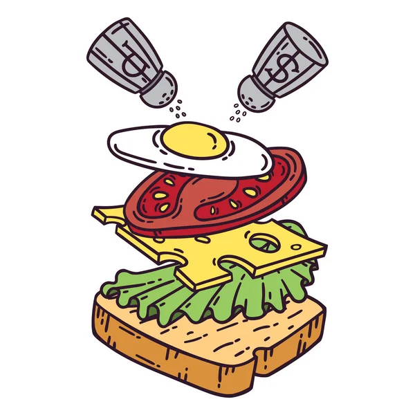 Sandwich avec oeuf . — Photo