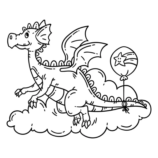 Cute cartoon flying dragon.