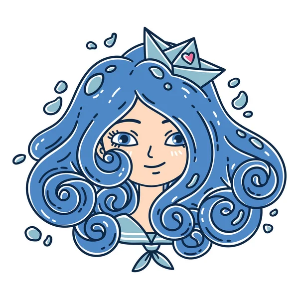 Девушка с вьющимися волосами. Морская девушка . — стоковое фото