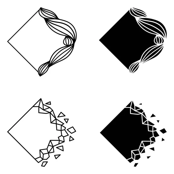Satz von rautenförmigen abstrakten Logo-Elementen. — Stockfoto