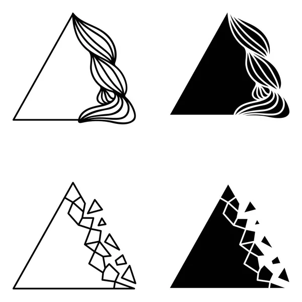 Set of triangle abstract logo elements.