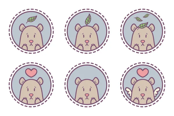Conjunto de emblemas de urso, ícones, rótulos . —  Vetores de Stock