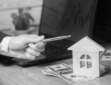 Emlak kavramı. Satılık veya Kiralık Konut Daire Kiralık. emlakçı. ipotek kavramı. tek renkli