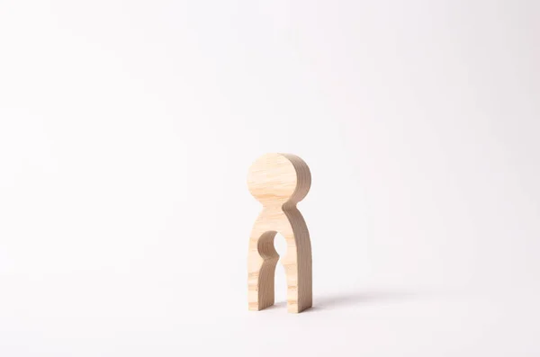 Trä Figur Kvinna Med Ogiltig Inuti Form Ett Barn Begreppet — Stockfoto