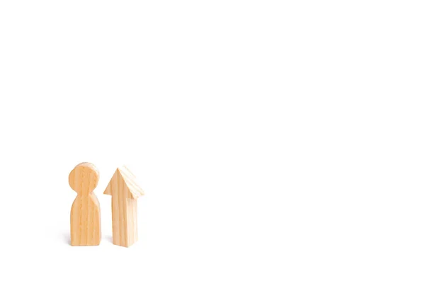 Drewniana Figura Ludzi Strzałka Górę Wzrost Rozwój Dane Statyczne Poziom — Zdjęcie stockowe