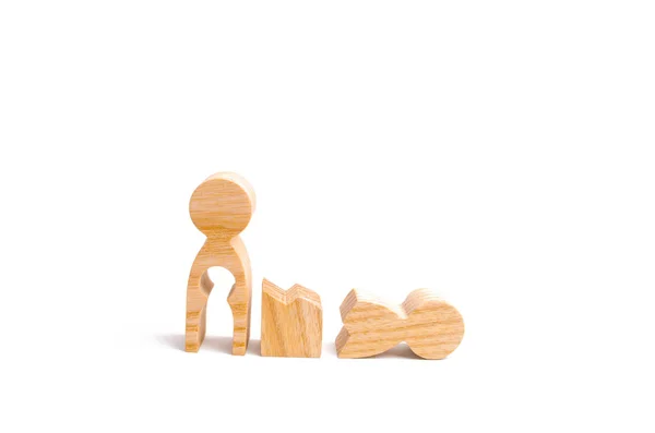Broken Wooden Human Figure Mother Void Body Strife Family One — Stock Photo, Image