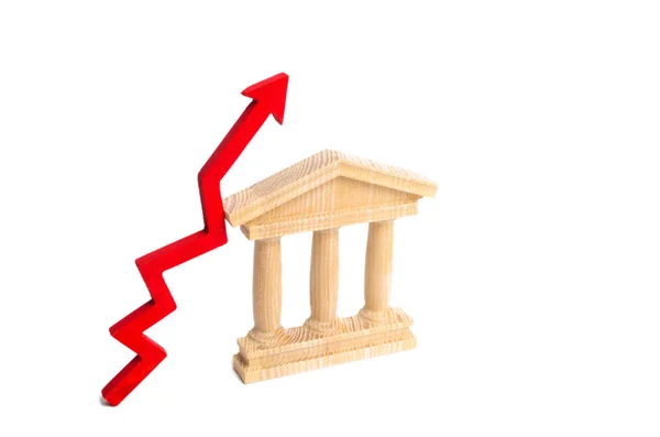 State Building Red Arrow Concept Improving Efficiency State Economic Growth — Stock Photo, Image