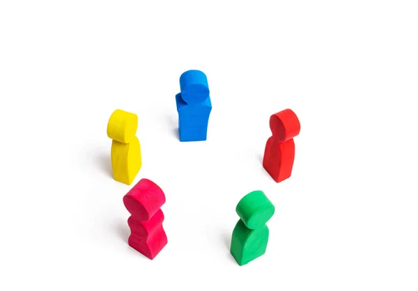 Mångfärgade Personer Cirkel Vit Bakgrund Begreppet Samarbete Och Teamwork Skillnaden — Stockfoto