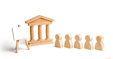 Hükümet veya banka ve boş bir tuval Ayaklıklı evi, tarih ve kültür anıtları koruma kavramı insanlara sıra. müzeler ya da hükümet binaları.