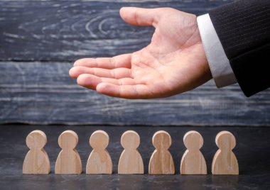 Takım lideri (Ceo) temsil eder. İnsan kaynakları. İşadamı ve personel çalışıyor. Çalışanlar için iyi bak. İşçi sendikası. Hayat sigortası. İstihdam bürolarının. Pazarlama segmentasyon kavramları.