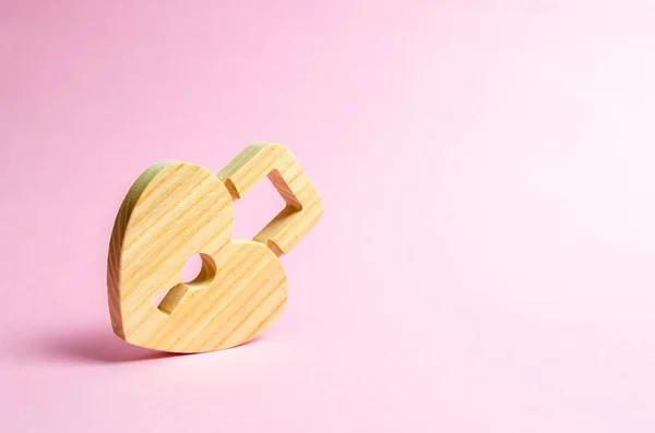 Λουκέτο Σχήμα Καρδιά Ροζ Φόντο Μυστικό Των Σχέσεων Και Pickup — Φωτογραφία Αρχείου