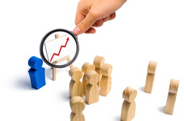 Lider duruyor kırmızı bir up Graph'la yakınındaki ok kişilik bir kalabalık hitaben bir konuşma konuşuyor. İş kavramı lider ve liderlik nitelikleri, kalabalık yönetimi, siyasi tartışma