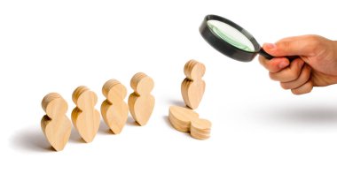 Büyüteç arıyor insanlar oluşumunda, onları yeşil olan yere düştü. İstatistiksel veri kavramı. Zayıf bağlantı gücü, hastalık bir düşüş. Ahlak yıkılışı