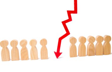 Topluluk, sosyal sınıflara bölünmesi bölünmesi bir kavramdır. Zincir bağlantı, personel sıkıntısı eksikliği. Beat kriz. Birkaç insanlar ve onları ayıran bir kırmızı ok.