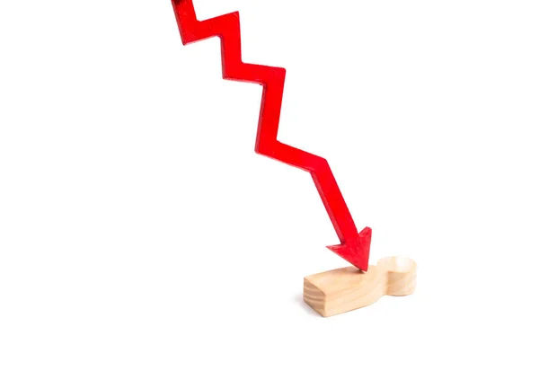 Victim Economic Crisis Falling Quotations Collapse Market Vulnerable Person Defeat — Stock Photo, Image