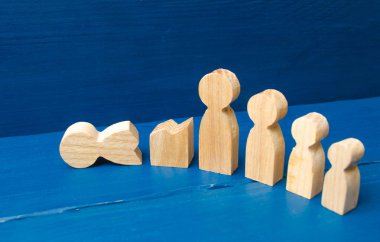 İnsani ve bireysel gelişim, eğitim kavramı. Alkol ve sigara zararlı etkileri. Sağlık, yaşam kırılganlık kaybı. İnsanlar farklı yaş ve kırık bir yetişkin Şekil.