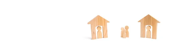Sąsiadów Stosunków Między Sąsiadami Przedmieściach Drewniane Domy Ludzie Człowiek Między — Zdjęcie stockowe