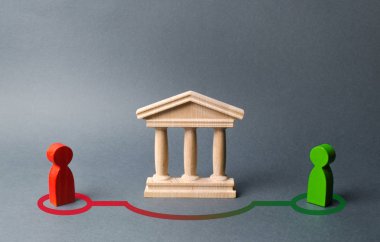 Devlet binasını veya bankayı atlayarak iletişime geçen iki kişi. Yasadışı anlaşma, vergi kaçırma. Riskli borç verme. Doğrudan müzakereler ve hükümet veya banka atlamak için bir anlaşma.