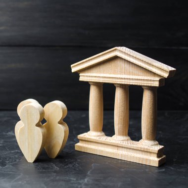 Bir grup hükümet evin duran insan. Yetkililer, hükümetin yürütme organının aparatı kavramı. Devlet organları, güç ve yönetim. Demokratik sürecin.