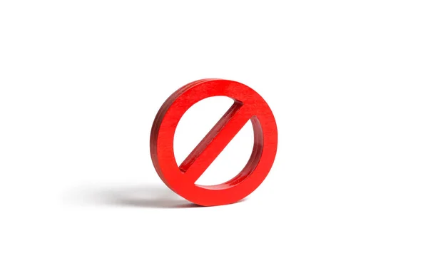 No sign or No symbol on an isolated background. Minimalism. The concept of prohibition and restriction. Censorship, control over the Internet and information. Restrictive laws — Stock Photo, Image