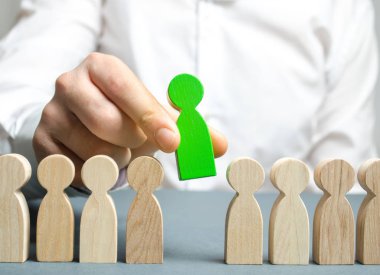 Lider takımdaki kişiyi seçer. Yetenekli işçi. Personel kiralamak. Çalışan araması. Terfi et. İnsan Kaynakları Yönetimi. Takıma yeni bir lider seçmek. Dağılabilirsiniz. Başarılı bir seçim.