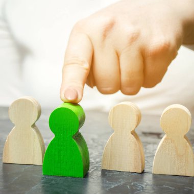 Kadın lider ekipteki kişiyi seçer. İnsan Kaynakları Yönetimi. Yetenekli işçi. Personel kiralamak. Çalışan araması. Terfi et. Takıma yeni bir lider seçmek. Dağılabilirsiniz. Başarılı bir seçim.
