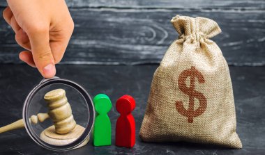 Para çantası, insanlar ve yargıcın çekici. İş çatışması kavramı. Mal paylaşımı ve boşanma. Borcun ödenmemiş hali. Nafaka. Borç yeniden yapılandırması. İki işadamı arasındaki anlaşmazlık.