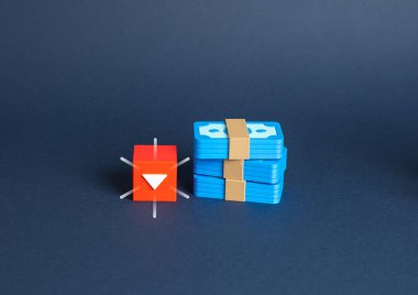 Para değerinin düşmesi. Sermayenin azaltılması ve açık arttırmada depozitonun tükenmesi. Mali istikrarsızlık, enflasyon, para birimi krizi, bankacılık sektöründe düşüş ve tasarruf erozyonu sembolü.