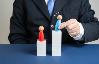 İş rekabeti. Bir çalışanın olağanüstü performansını tanımak ve işinde onu terfi ettirmek. Motivasyon, ödül, HR politikası, kariyer büyümesi ve liderlik sembolü.