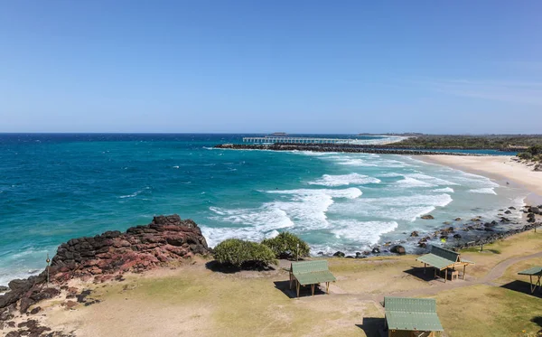 Uitzicht Duranbah Beach Monding Van Rivier Tweed Uit Punt Gevaar — Stockfoto