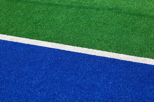 Línea Lateral Campo Hockey Sintético Azul Verde Para Uso Fondo — Foto de Stock