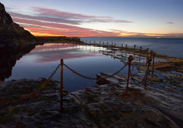 Boggi Hålet Berömda Landmärke Newcastle Australien Det Ocean Pool Som — Stockfoto