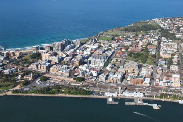 Luftaufnahme Von Newcastle City Cbd Area Aus Dem Hubschrauber Der — Stockfoto