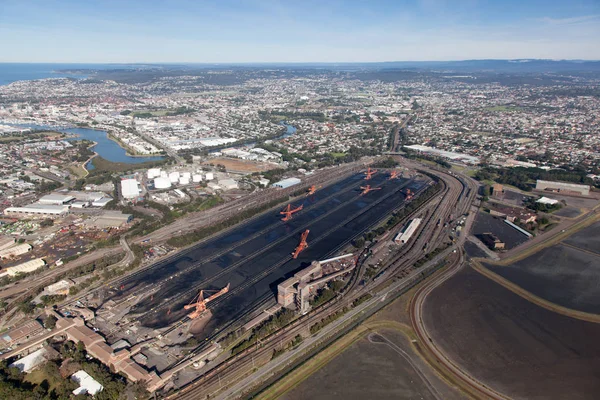 Ньюкасл Является Одним Крупнейших Экспортных Портов Угля Австралии Инфраструктура Подобная — стоковое фото