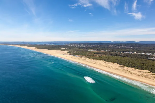 Blick Nach Süden Entlang Des Neun Meilen Langen Strandes Von — Stockfoto