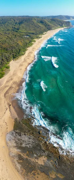 Вид Воздуха Пляж Дадли Ньюкасл Австралия Вид Север Вдоль Береговой — стоковое фото