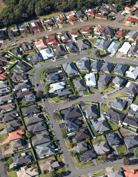 Widok Lotu Ptaka Nowej Zabudowy Mieszkaniowej Australii Zachodniej Dzielnicy Newcastle — Zdjęcie stockowe