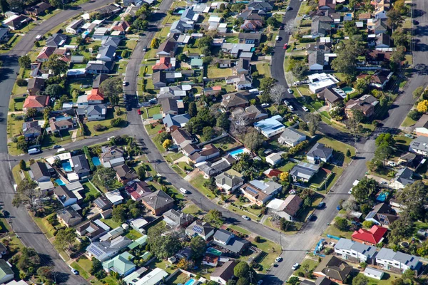 Вид Воздуха Жилой Пригород Ньюкасла Nsw Australia Показать Типичный Австралийский — стоковое фото