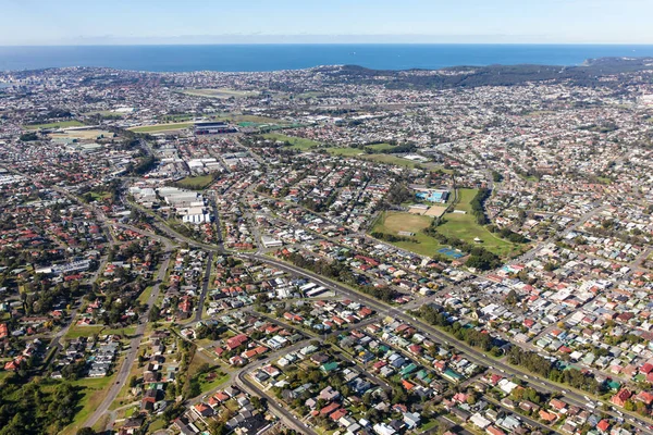 Vista Aérea Los Suburbios Newcastle Desde New Lambton Newcastle Una —  Fotos de Stock