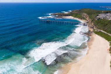 Catherine Hill Bay - Nsw Avustralya havadan görünümü