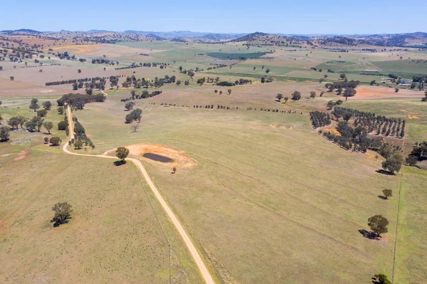 Вид с воздуха на сельскохозяйственные угодья вблизи Cowra NSW Australia — стоковое фото