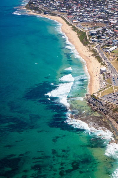 Bar Beach Merewether-utsikt från luften Newcastle NSW Sverige — Stockfoto